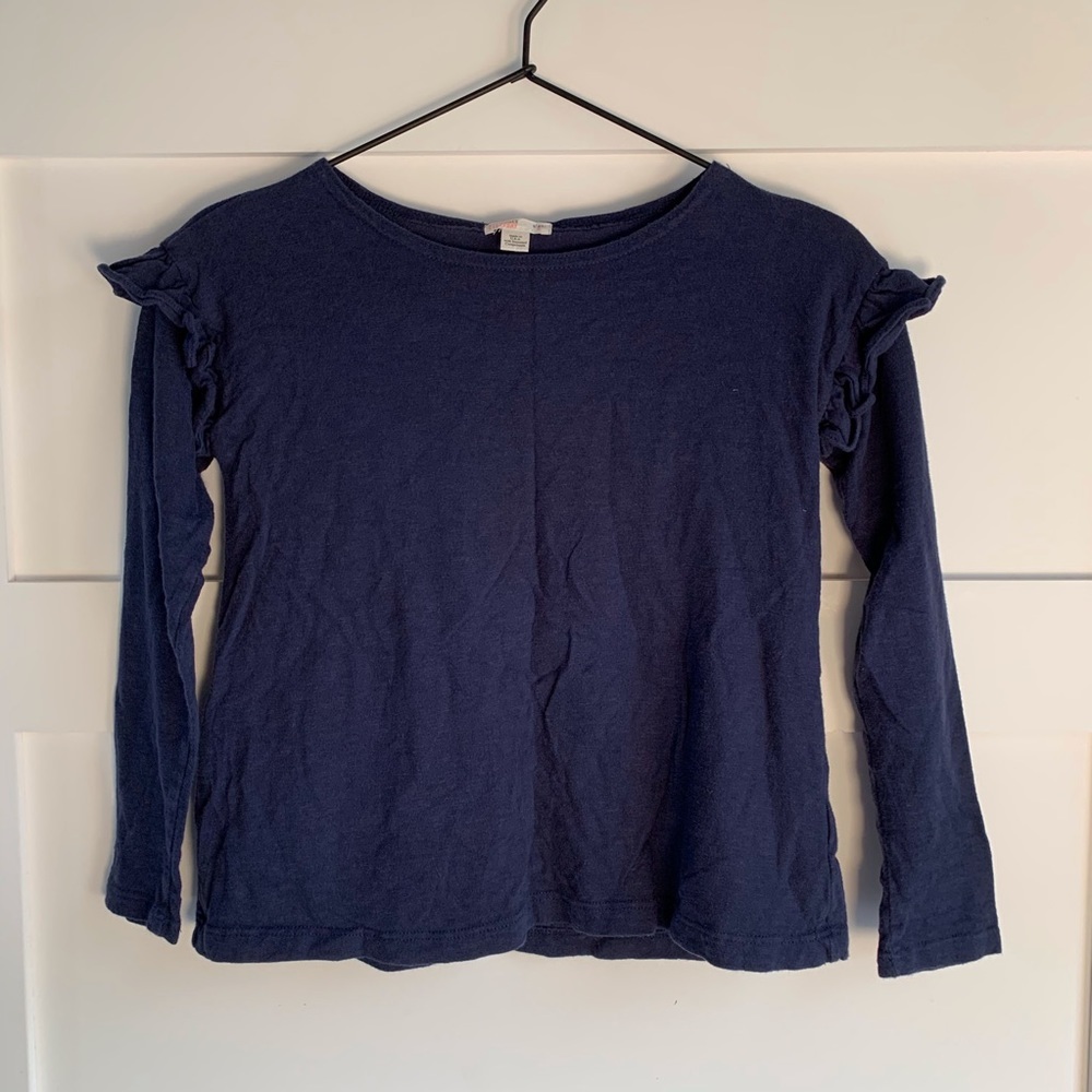 CREWCUTS | Navy LongSleeve Shirt Ruffle Shoulder 8